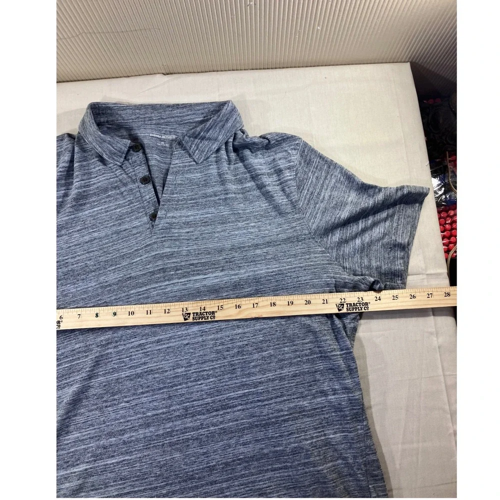 Banana Republic Mens XL Gray Polo Shirt Short Sleeve Casual Top‎